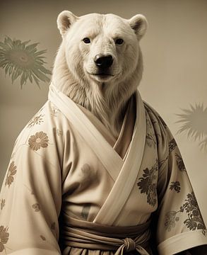Samurai ijsbeer, majestueuze samensmelting van oost en noordpool van Fukuro Creative