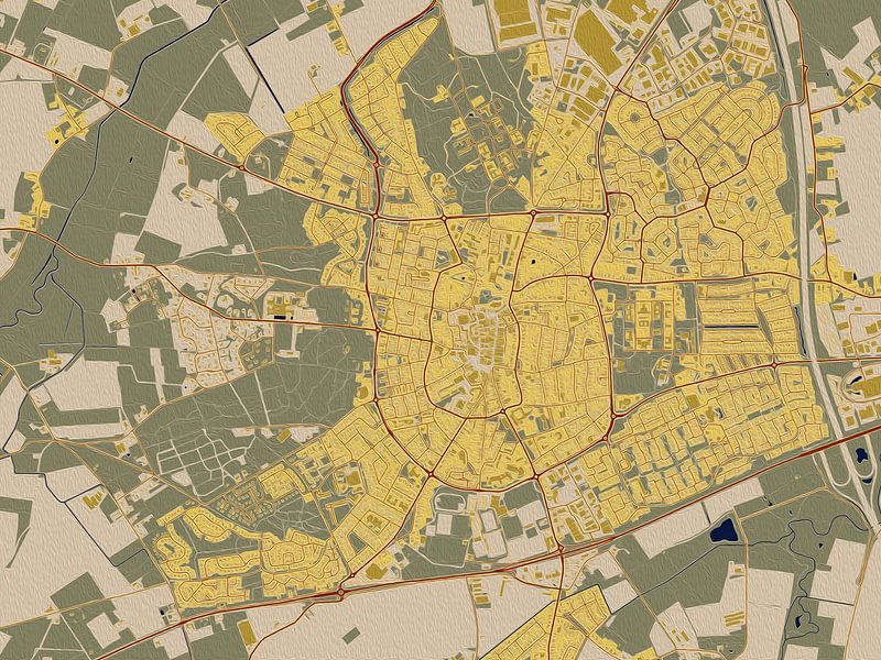 Map of Venray in the style of Gustav Klimt by Maporia