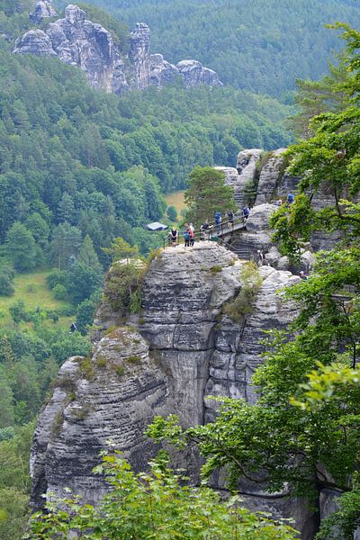 Rotsformaties Bastei Sächsische Schweiz Duitsland van My Footprints