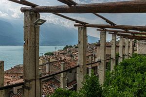 Blick von den Zitronengärten über Limone sul Garda