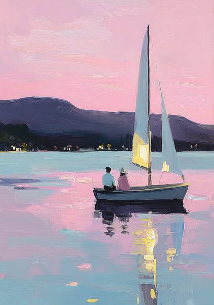 Sailboat in the soft twilight by Niklas Maximilian