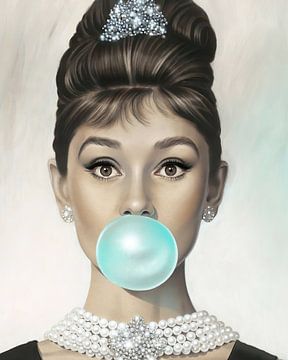 Audrey Hepburn Bubblegum by David Potter