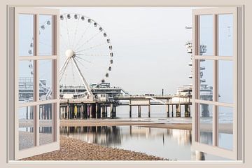 View from the window of the Ferris wheel and bungy tower in Scheveninge by Fotografie Jeronimo