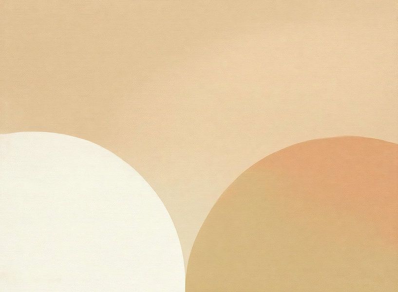 Overlapping Cream and Brown Circles by Modern Collection