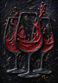 Red wine in the black cosmos of colour by AidasignArt