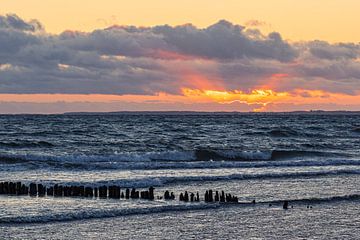 Baltic Sea coast at sunset on the island of Mön in Denmark by Rico Ködder