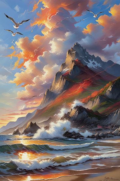 Painting of a wide sea view by Sadamazahel