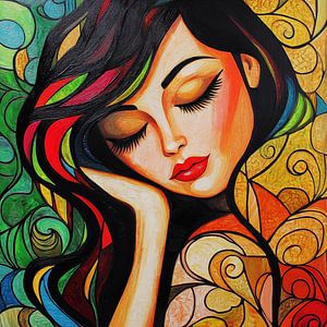 Femme exotique sensuelle abstraite