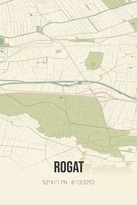Carte vintage de Rogat (Drenthe) sur Rezona