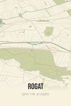 Vintage landkaart van Rogat (Drenthe) van MijnStadsPoster