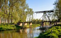 Expired drawbridge over a Biesbosch creek