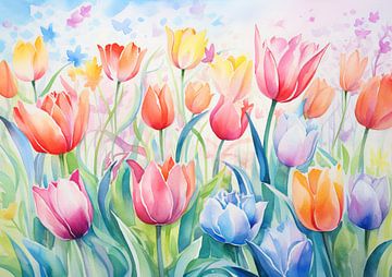 Tulipes | Tulipes sur Blikvanger Schilderijen