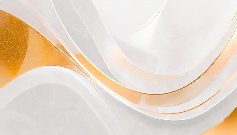 Welle in Weiß und Gold von Mustafa Kurnaz