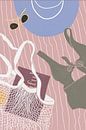 Op het strand - strandlaken van Kunga by The Artcircle thumbnail
