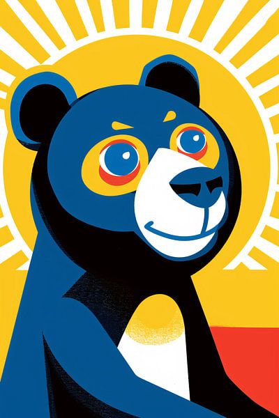 Blue Bear in Abstract Sunshine by Imperial Art House