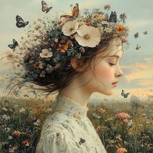 Butterfly Flower by Eye catching paintings