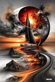 surrealistisch droomlandschap / surreal dreamscape van Gelissen Artworks