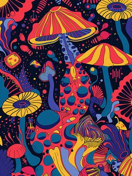 Psychedelische paddenstoelen van haroulita
