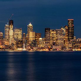Seattle Skyline at Night van Kevin Gysenbergs