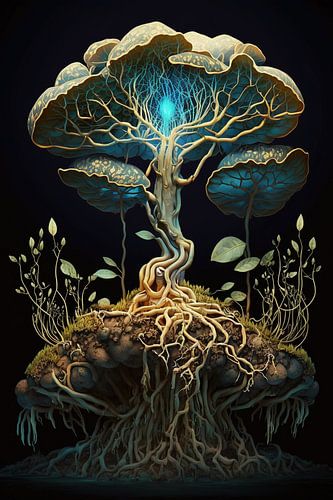 Lichtgevende fantasieboom