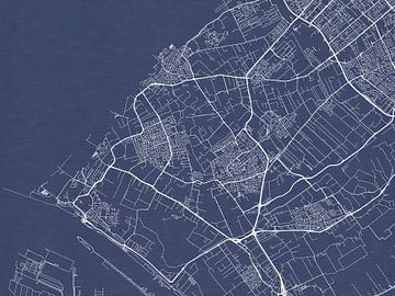 Kaart van Westland in Royaal Blauw van Map Art Studio