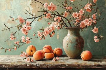 Stilleven met Perzikbloesems iii van Studio BB