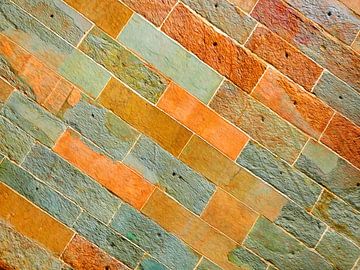 Rock Solid 2 (Stone wall in earth colours) by Caroline Lichthart