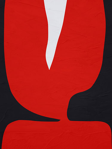 Minimalist abstract art featuring organic shapes in warm, colourful tones.