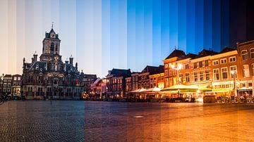 Zonsondergang over 2 uur in Delft van Hugo Onink