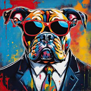 PopArt Bulldog 01.43 van Blikvanger Schilderijen