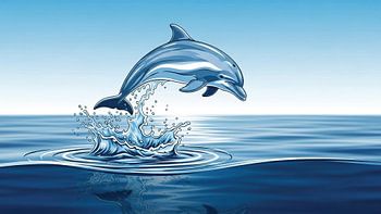 Springende dolfijn illustratie oceaan