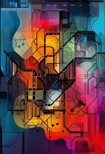 Découvrez Düsseldorf en couleur grâce au plan de métro moderne