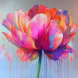 Abstrakte Tulpe farbenfroh und modern von Wilma Mesman