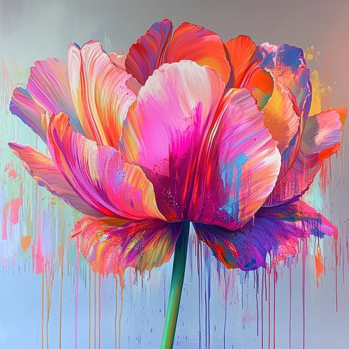 Grafische bloem tulp en kleurrijk