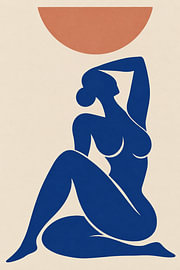 Abstract Nude Art Inspired by Henri Matisse, Minimalist Female Figure, Modern Matisse Style Artwork