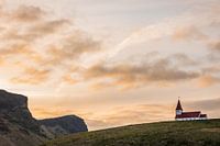 Church on the mountain during sunset