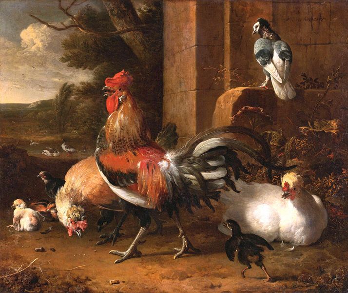 Hühnerhof, Melchior d'Hondecoeter von Meisterhafte Meister