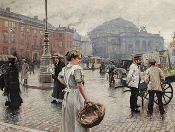 Kongens Nytorv with "Musse"-shopping (1911) by Peter Balan