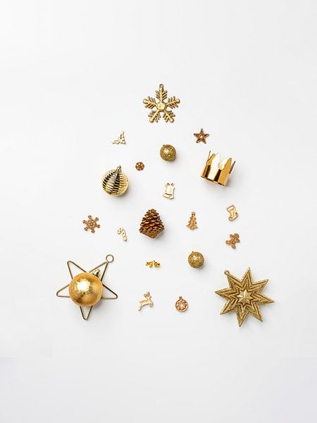 Poster Christmas tree made from decorative elements by Björn Nelke