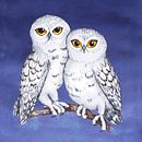 Two snowy owls by Bianca Wisseloo thumbnail