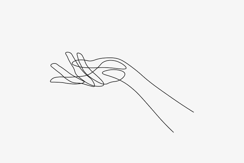 Hand Line Art by Walljar