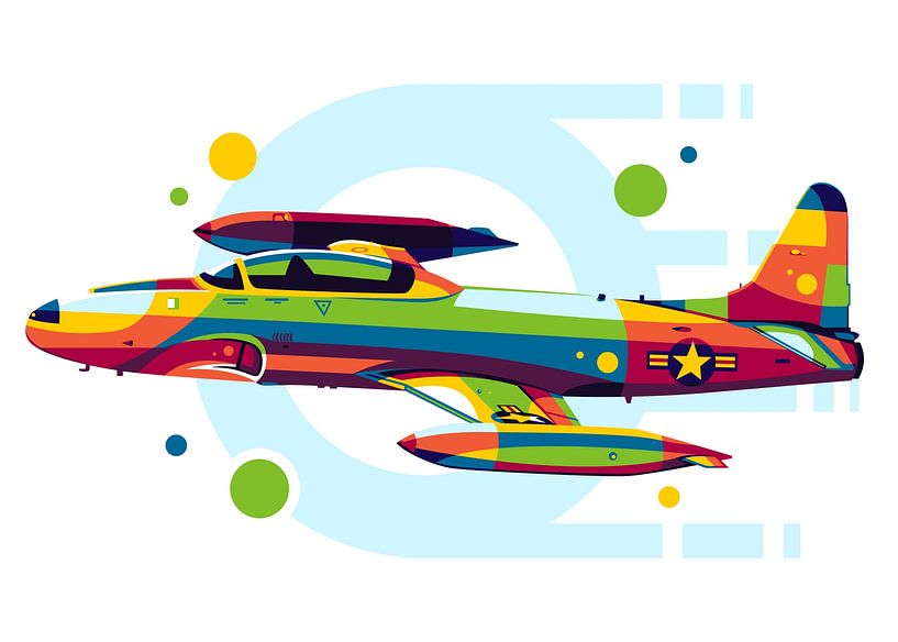 T-33 Shooting Star in Pop Art van Lintang Wicaksono