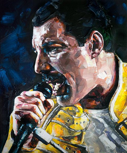 Freddie Mercury peinture par Jos Hoppenbrouwers