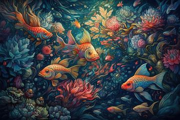 Aquarium | Painting Fish by ARTEO Paintings