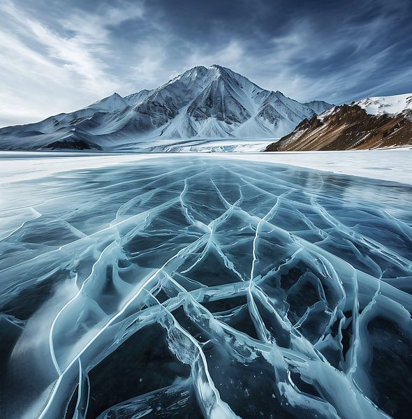 Eismeer von fernlichtsicht
