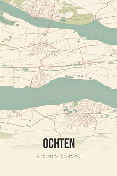 Vintage landkaart van Ochten (Gelderland) van Rezona