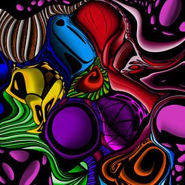 Abstrakte Kunst - Buntes und abstraktes Muster von Patricia Piotrak