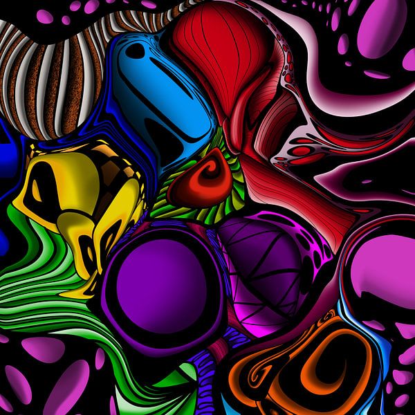 Abstracte kunst - kleurrijk en abstract patroon van Patricia Piotrak