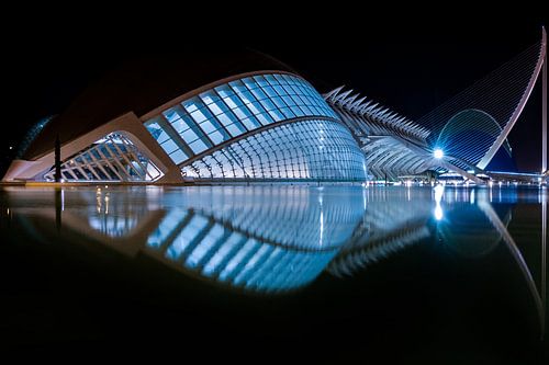 Ciudad de las Artes y las Ciencias, Valencia, bij nacht