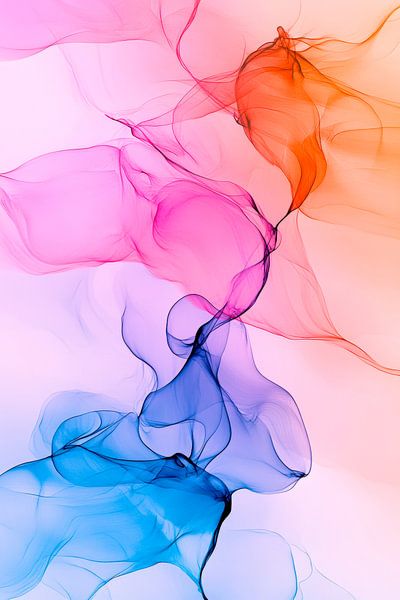 Farbige Rauchabstracts in sanften Tönen von Poster Art Shop